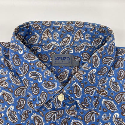 KENZO ケンゾー ブルー ペイズリー柄 半袖 シャツ トップス