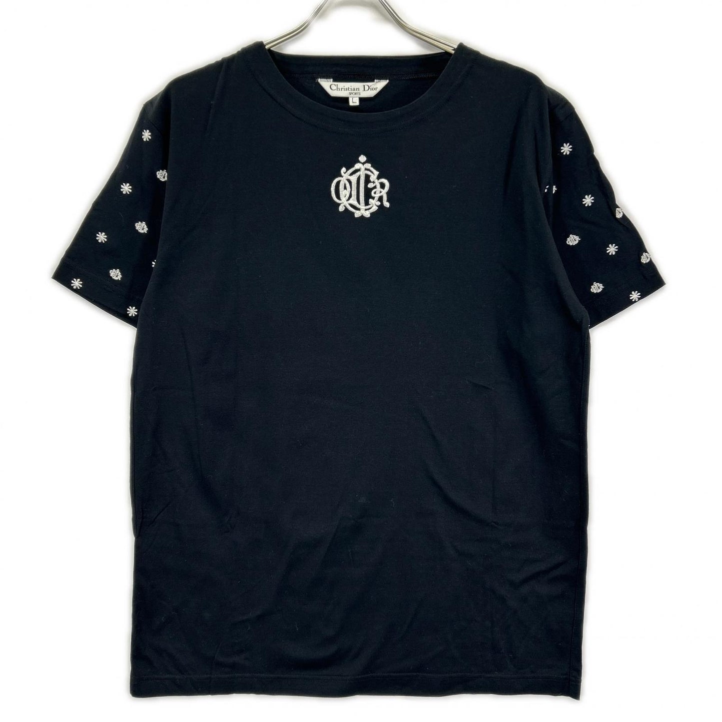 ChristianDiorSports クリスチャンディオールスポーツ ブラック ロゴ刺繍 半袖 Tシャツ トップス