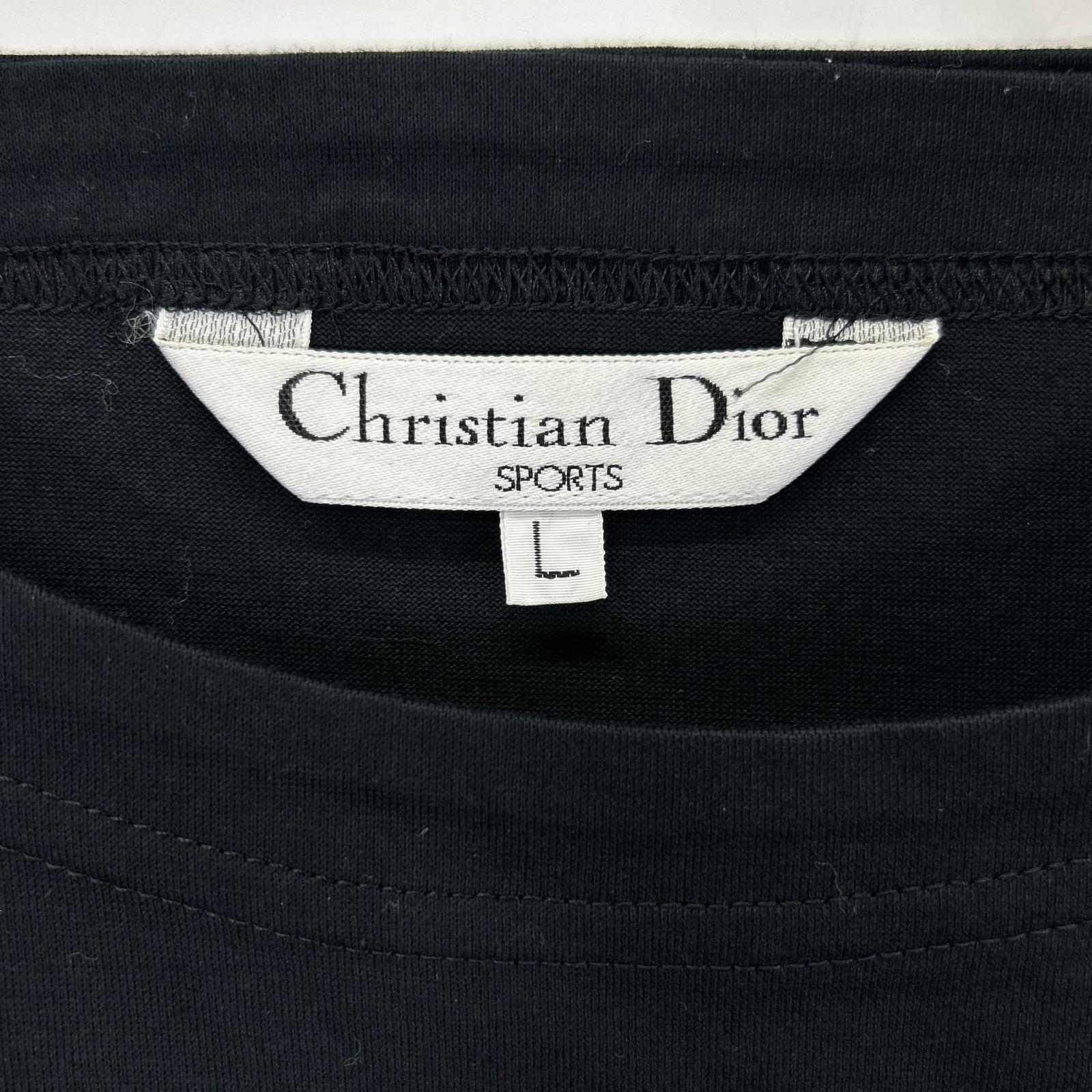 ChristianDiorSports クリスチャンディオールスポーツ ブラック ロゴ刺繍 半袖 Tシャツ トップス