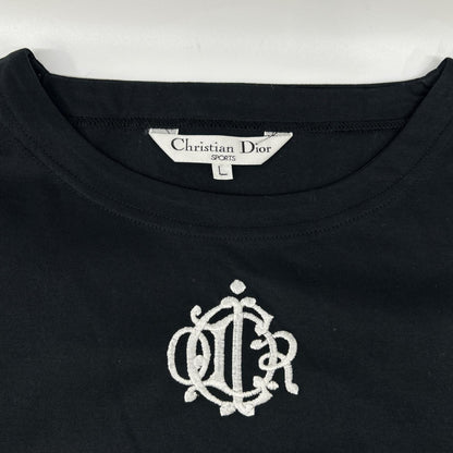 ChristianDiorSports クリスチャンディオールスポーツ ブラック ロゴ刺繍 半袖 Tシャツ トップス