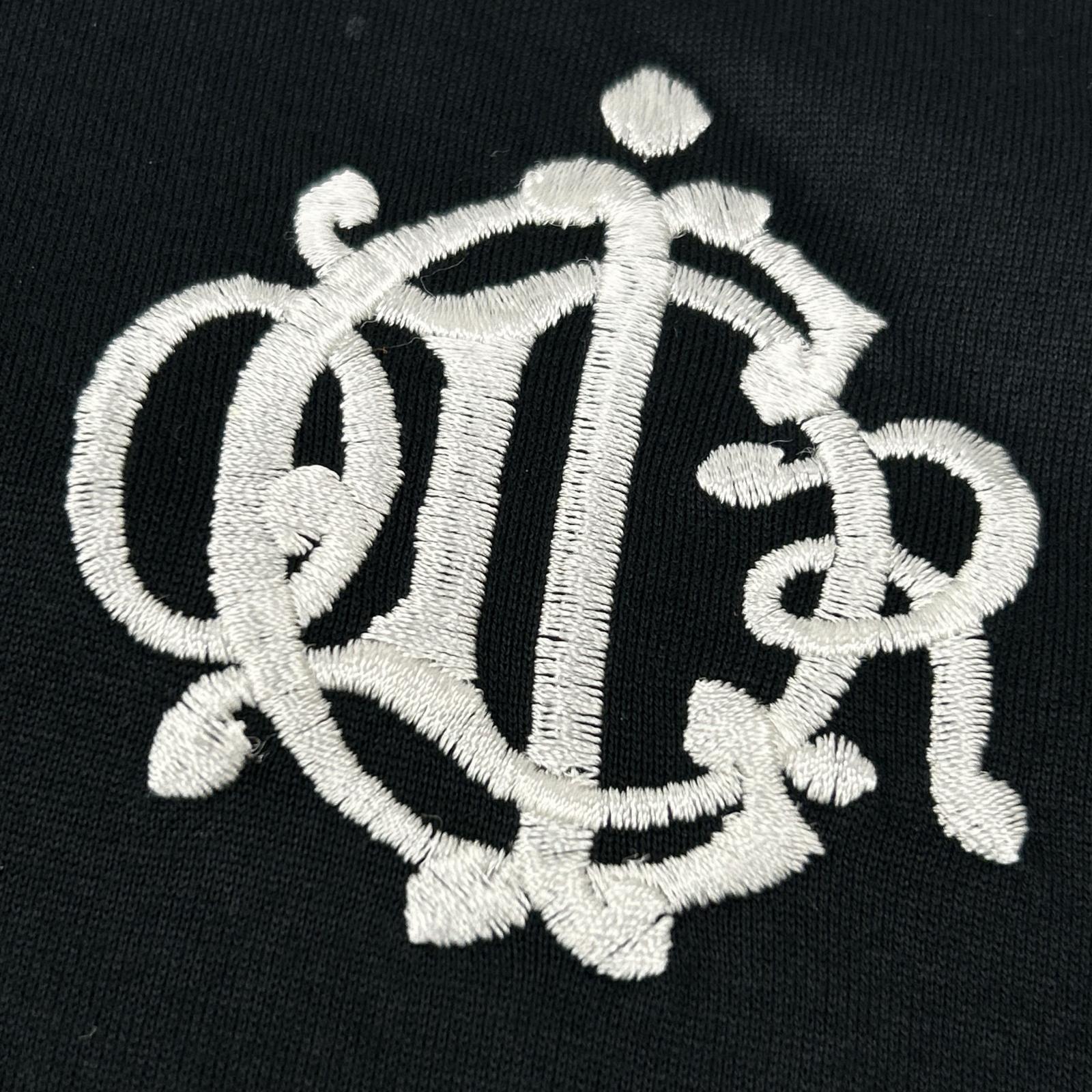 ChristianDiorSports クリスチャンディオールスポーツ ブラック ロゴ刺繍 半袖 Tシャツ トップス