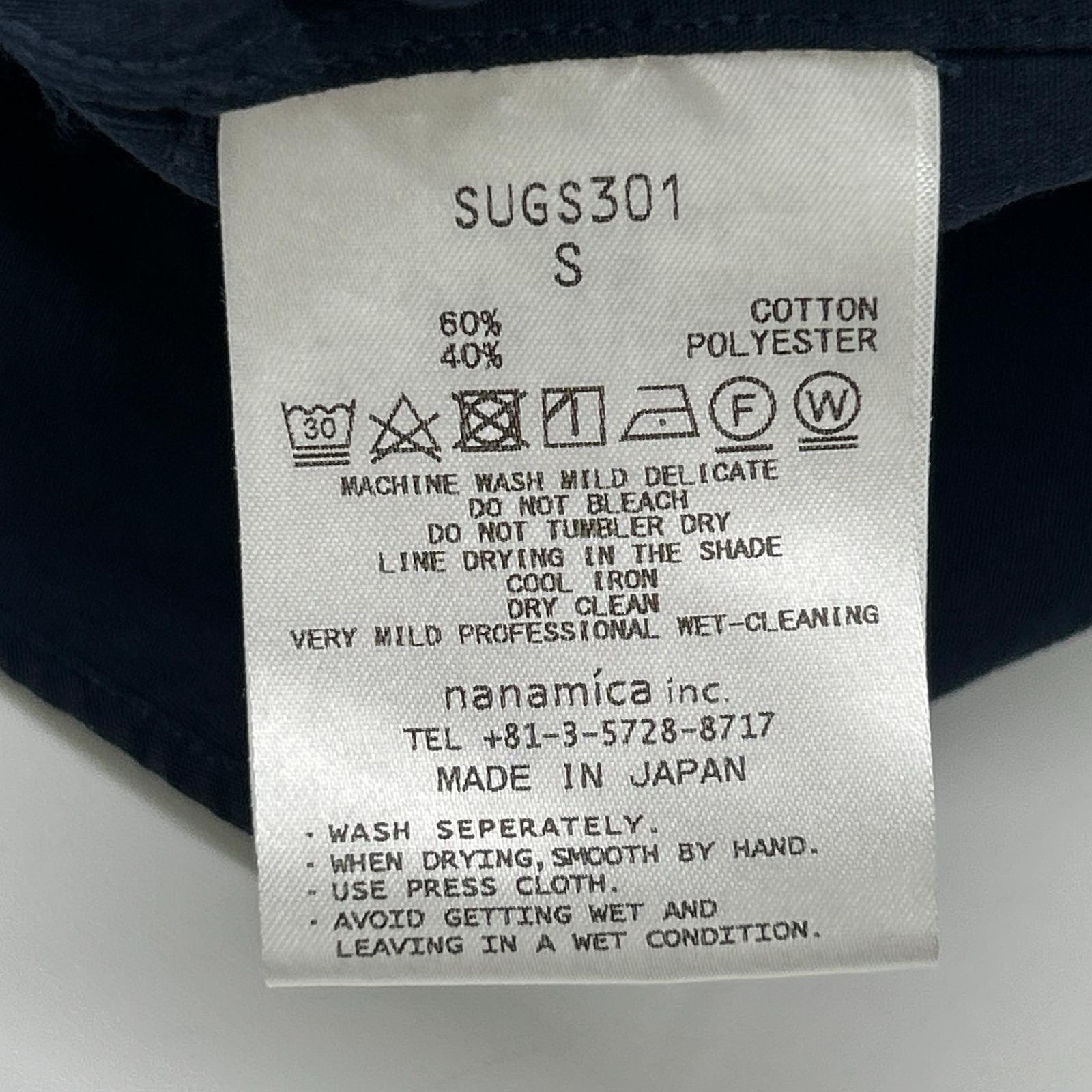 nanamica ナナミカ SUGS301 ネイビー レギュラー カラー ウィンド ハーフスリーブ シャツ トップス