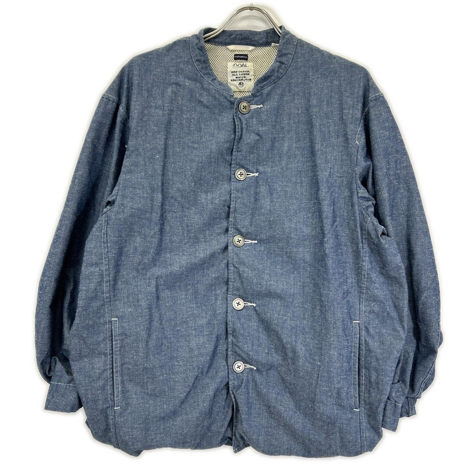 nanamica ナナミカ SUAS340 ブルー シャンブレー バンドカラージャケット ジャケット