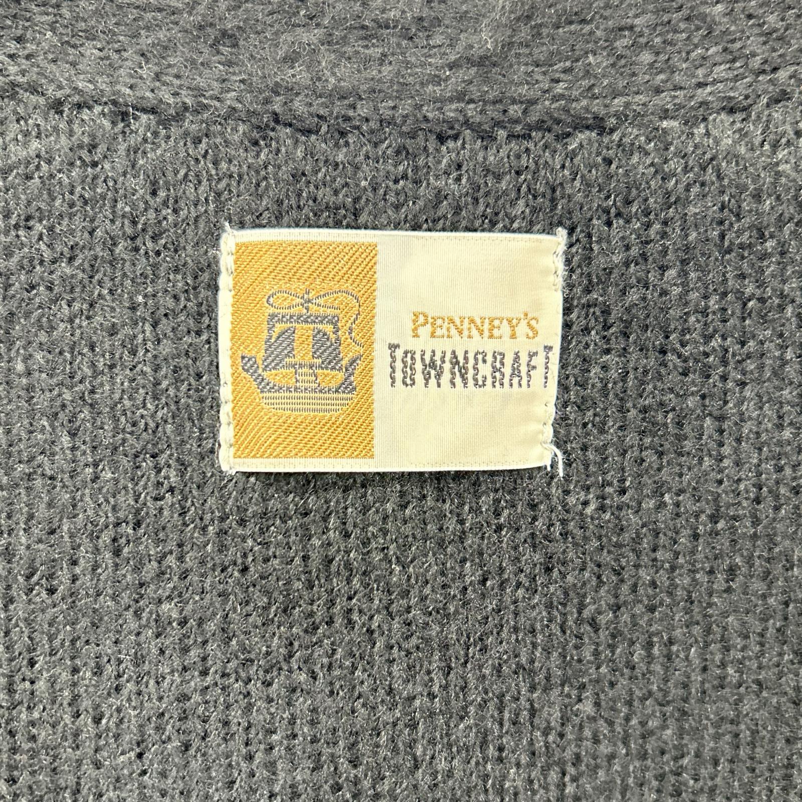 TOWN CRAFT タウンクラフト ブラック モヘアライク アクリル ニット カーディガン トップス