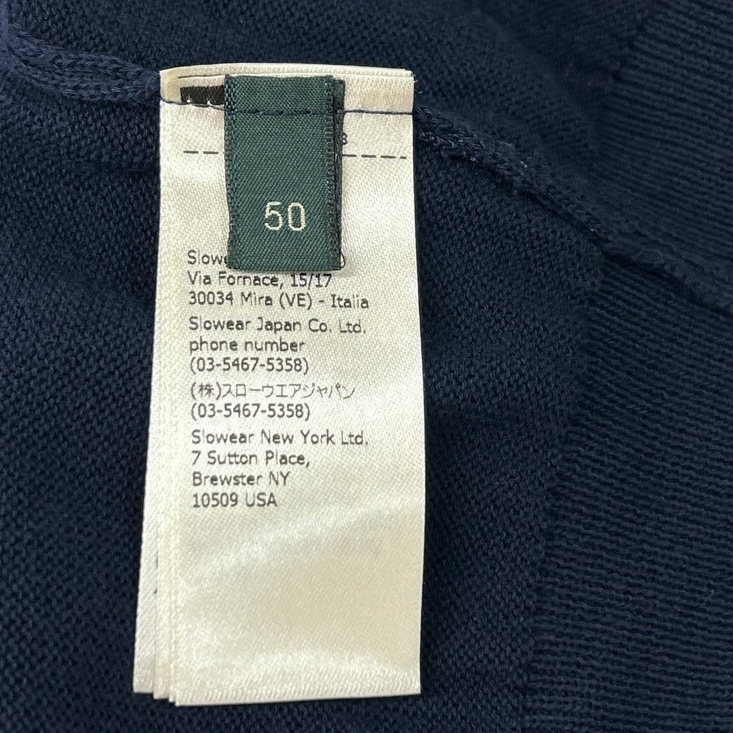 ZANONE ザノーネ 810118 ZY318 ネイビー ハイゲージ コットンクレープ モックネック 半袖 ニットTシャツ トップス