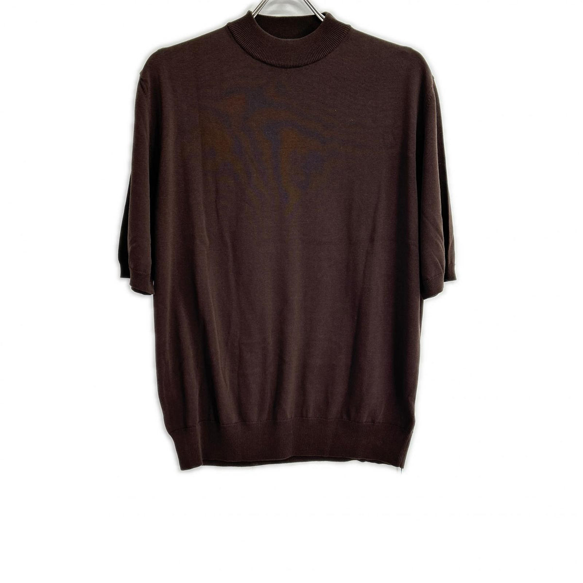 ZANONE ザノーネ 810118 ZY318 ブラウン ハイゲージ コットンクレープ モックネック 半袖 ニットTシャツ トップス