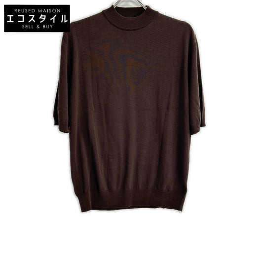 ZANONE ザノーネ 810118 ZY318 ブラウン ハイゲージ コットンクレープ モックネック 半袖 ニットTシャツ トップス