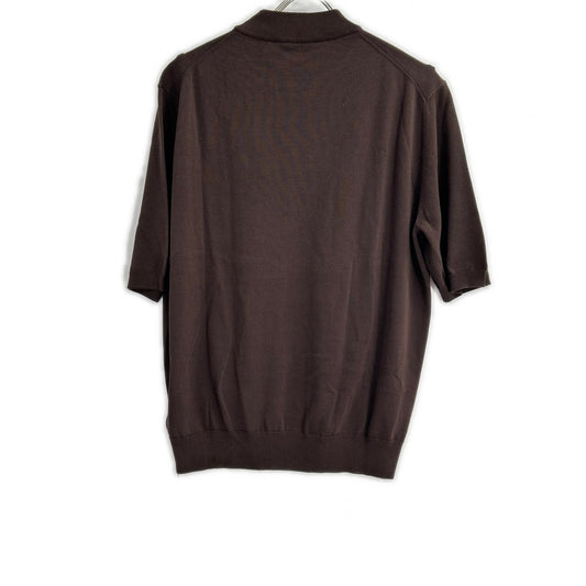 ZANONE ザノーネ 810118 ZY318 ブラウン ハイゲージ コットンクレープ モックネック 半袖 ニットTシャツ トップス