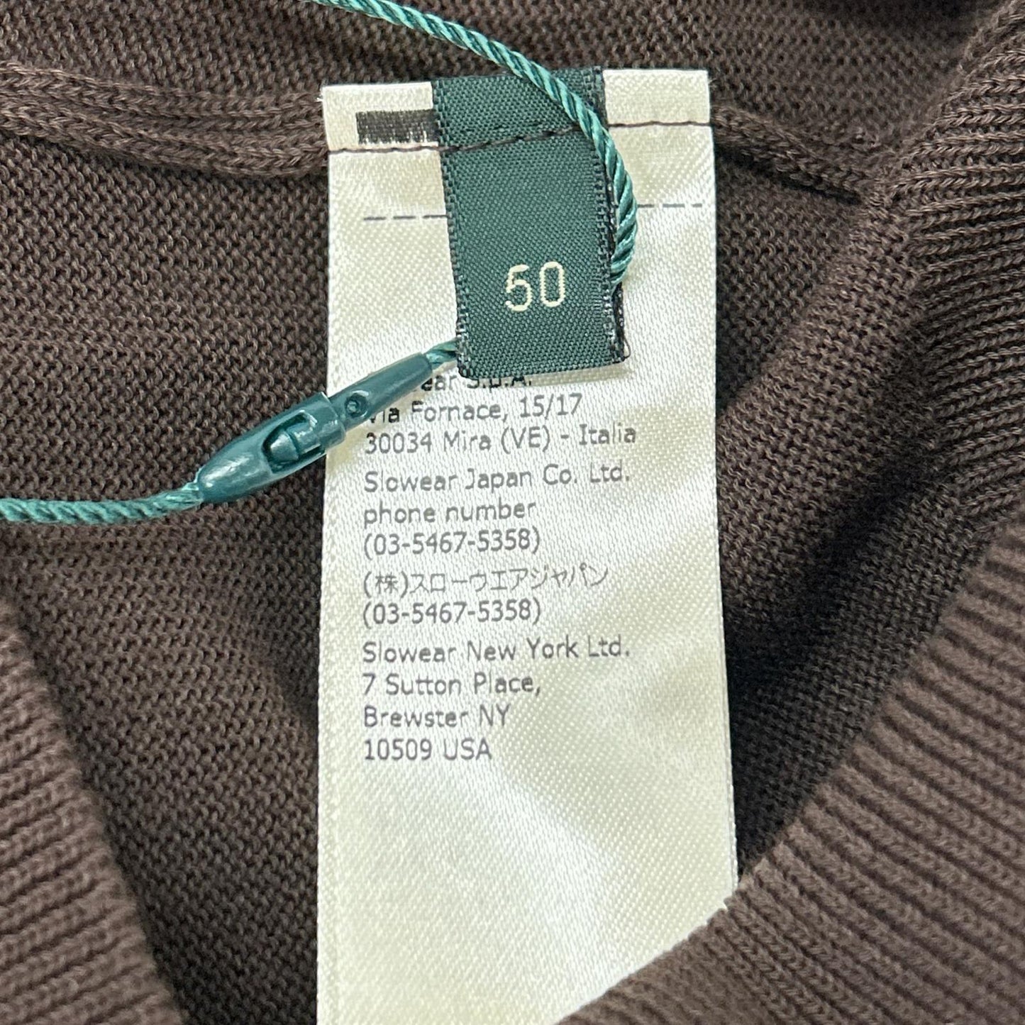 ZANONE ザノーネ 810118 ZY318 ブラウン ハイゲージ コットンクレープ モックネック 半袖 ニットTシャツ トップス