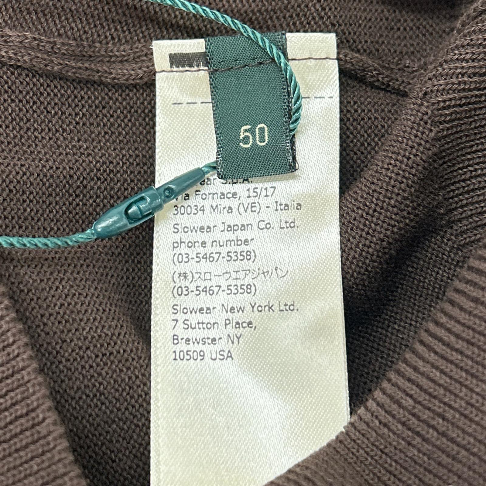 ZANONE ザノーネ 810118 ZY318 ブラウン ハイゲージ コットンクレープ モックネック 半袖 ニットTシャツ トップス