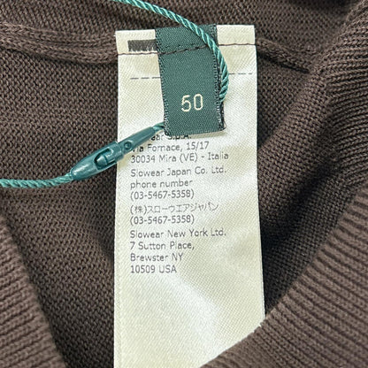 ZANONE ザノーネ 810118 ZY318 ブラウン ハイゲージ コットンクレープ モックネック 半袖 ニットTシャツ トップス