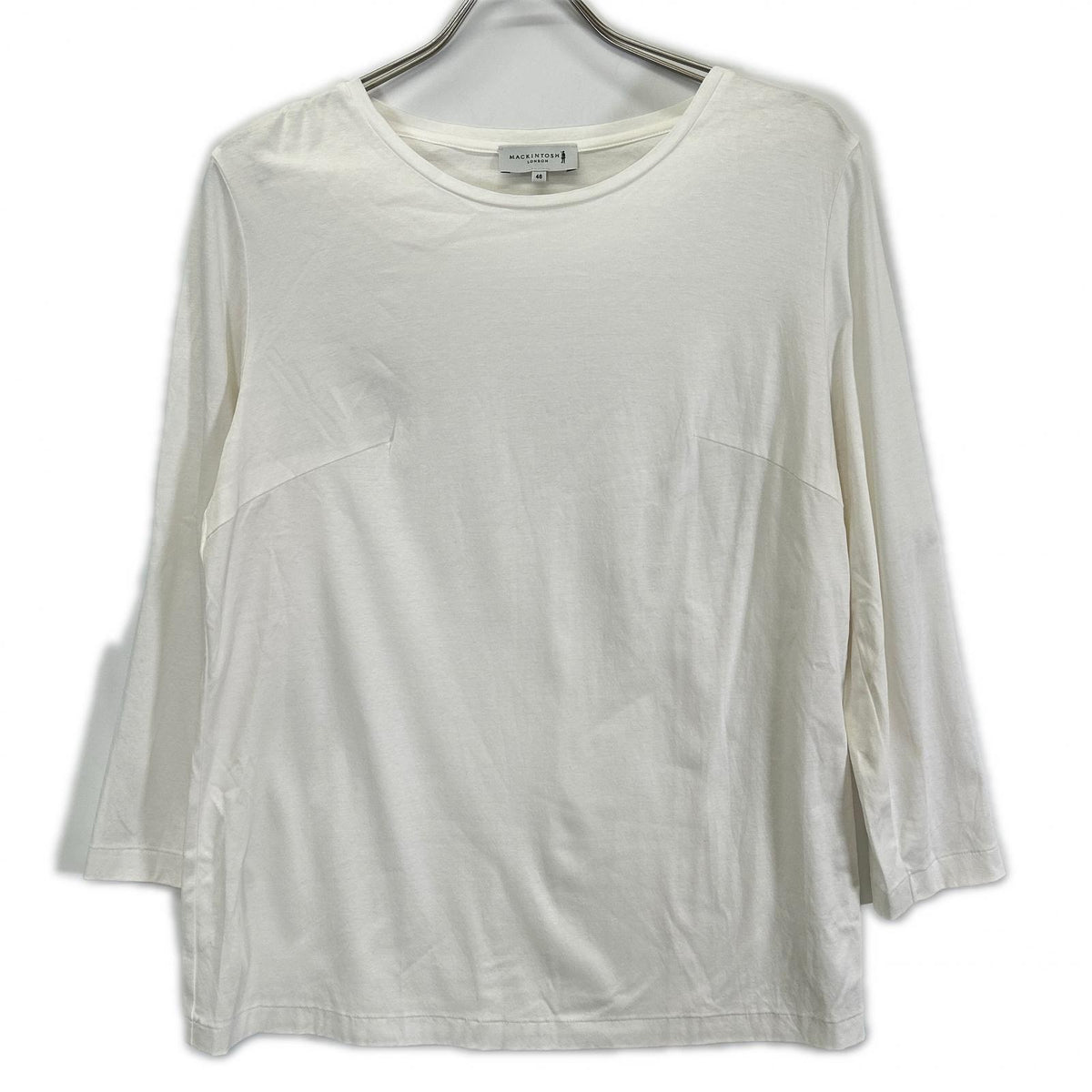 MACKINTOSH LONDON マッキントッシュロンドン G7P04-551-02 24年 ホワイト コットンスムース長袖Tシャツ トップス