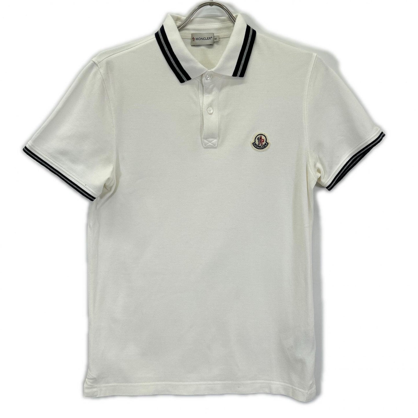MONCLER モンクレール ホワイト ボーダー maglia polo manica corta 半袖ポロシャツ トップス
