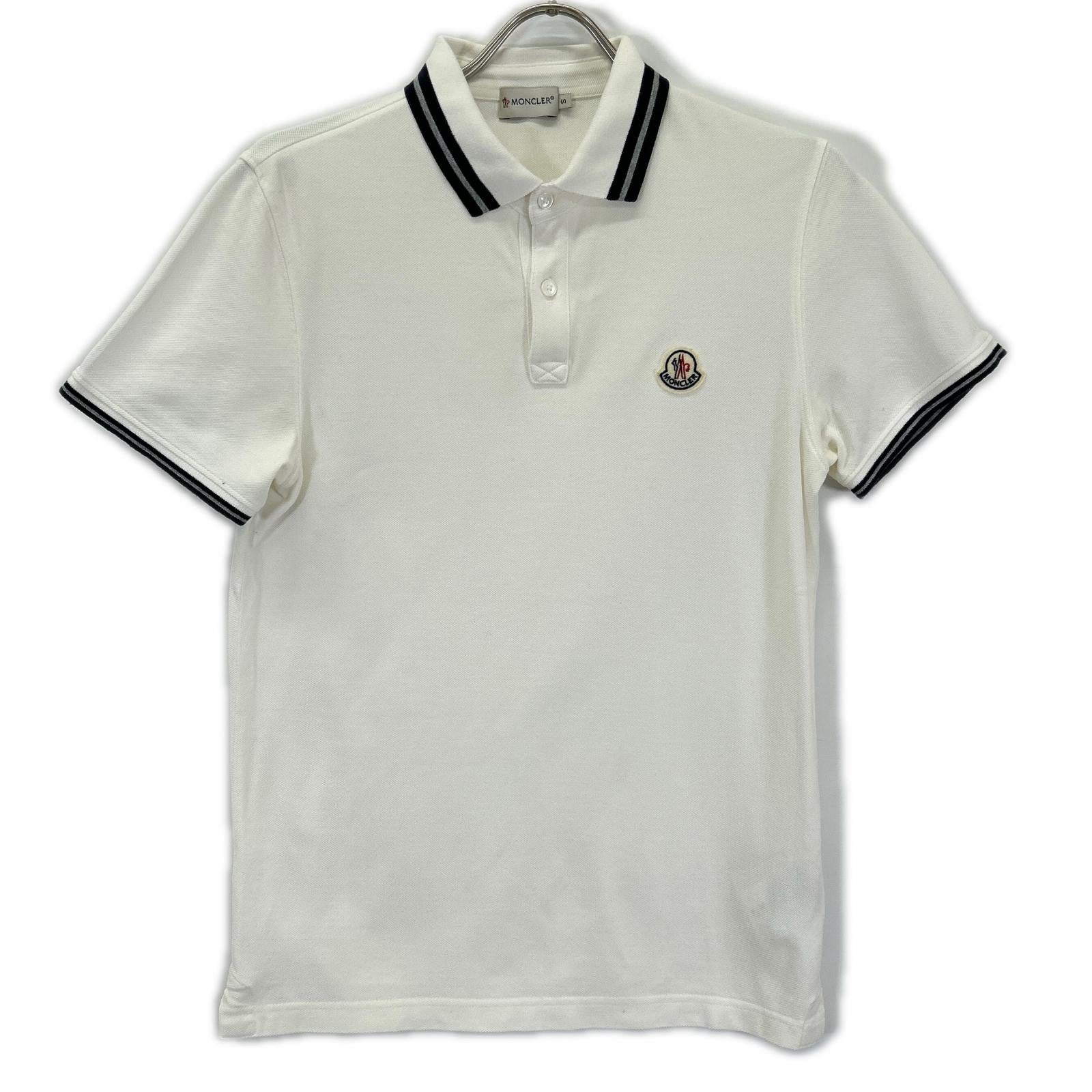 MONCLER モンクレール ホワイト ボーダー maglia polo manica corta 半袖ポロシャツ トップス