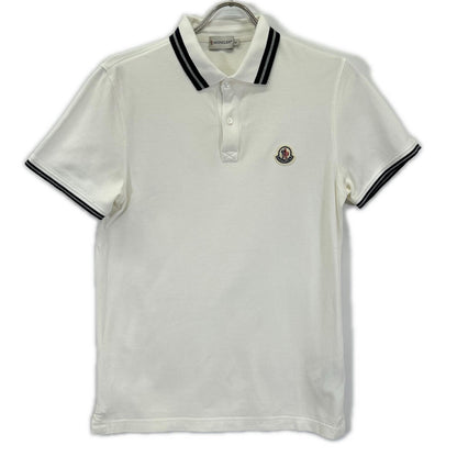 MONCLER モンクレール ホワイト ボーダー maglia polo manica corta 半袖ポロシャツ トップス