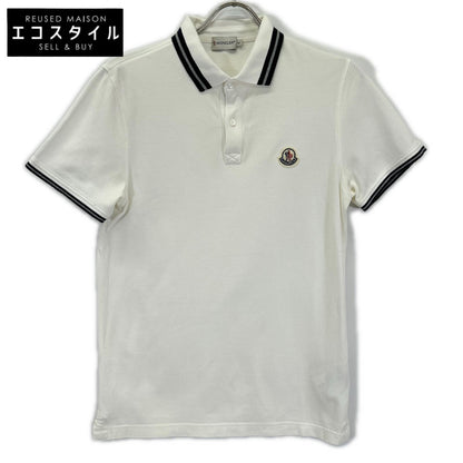MONCLER モンクレール ホワイト ボーダー maglia polo manica corta 半袖ポロシャツ トップス