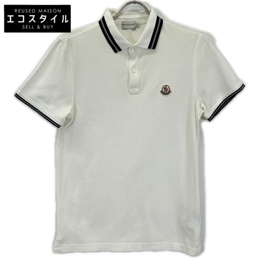 MONCLER モンクレール ホワイト ボーダー maglia polo manica corta 半袖ポロシャツ トップス