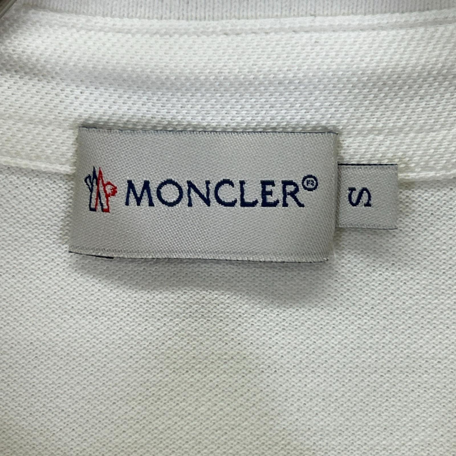 MONCLER モンクレール ホワイト ボーダー maglia polo manica corta 半袖ポロシャツ トップス