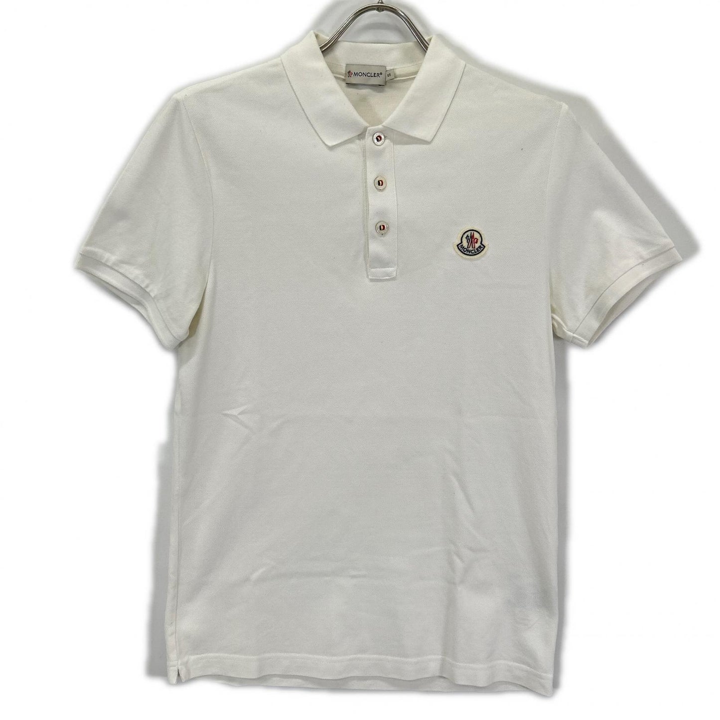 MONCLER モンクレール ホワイト maglia polo manica corta 半袖ポロシャツ トップス