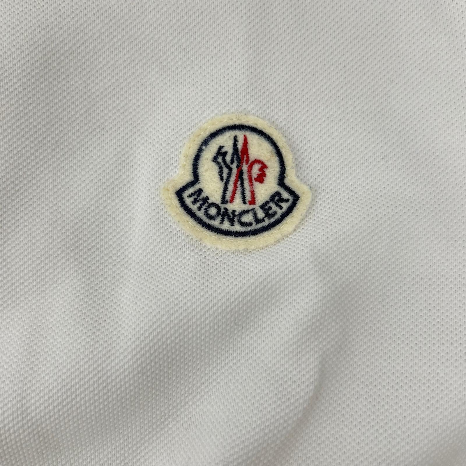 MONCLER モンクレール ホワイト maglia polo manica corta 半袖ポロシャツ トップス