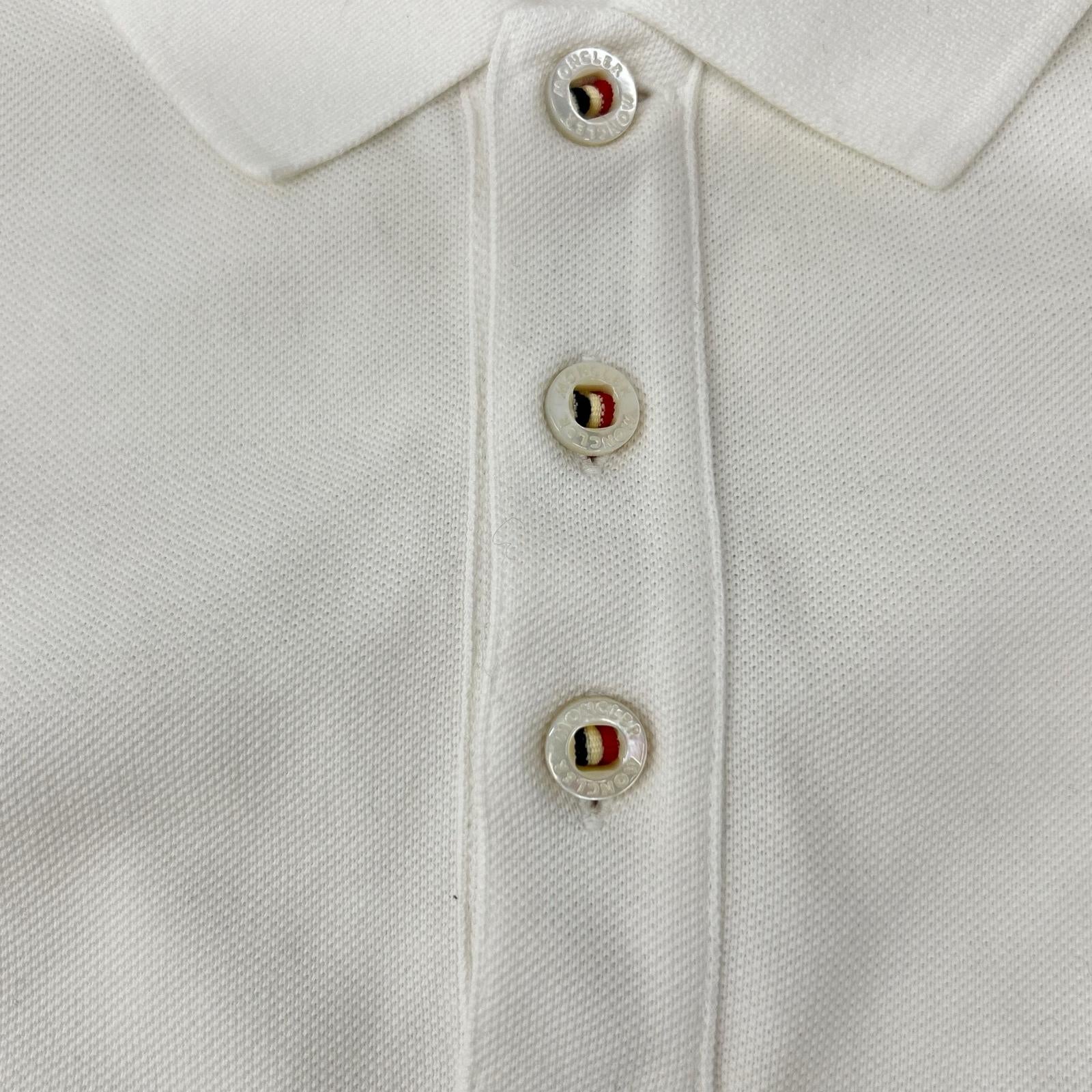 MONCLER モンクレール ホワイト maglia polo manica corta 半袖ポロシャツ トップス