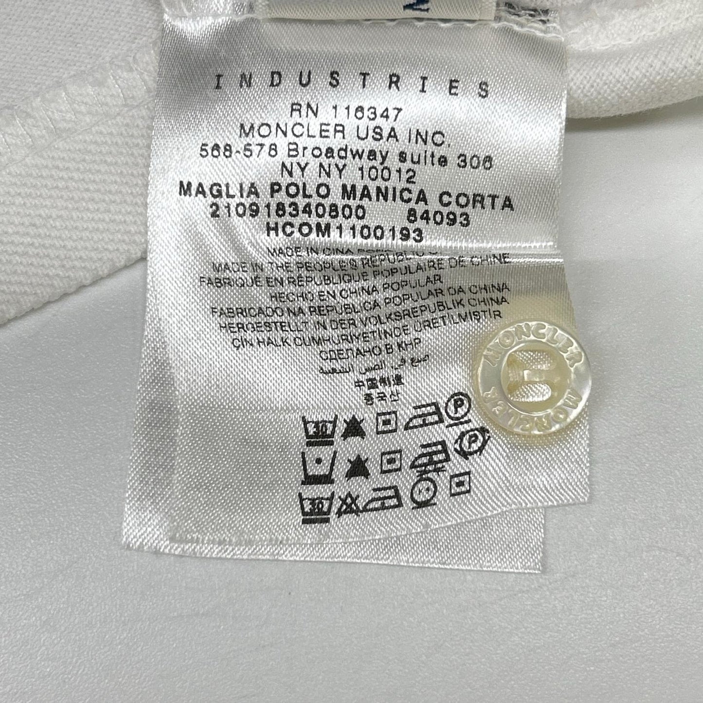 MONCLER モンクレール ホワイト maglia polo manica corta 半袖ポロシャツ トップス