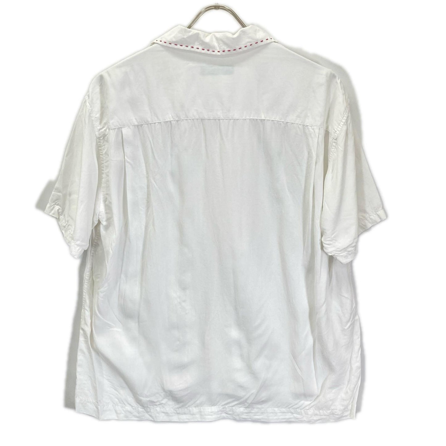 ISSEY MIYAKE イッセイミヤケ ME31FJ007 ホワイト ステッチ 開襟 半袖シャツ トップス