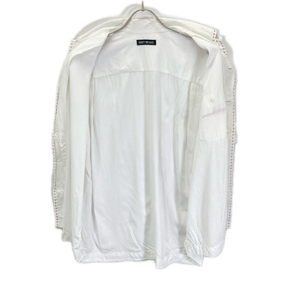 ISSEY MIYAKE イッセイミヤケ ME31FJ007 ホワイト ステッチ 開襟 半袖シャツ トップス