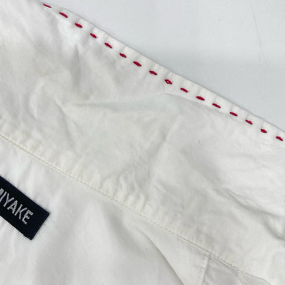 ISSEY MIYAKE イッセイミヤケ ME31FJ007 ホワイト ステッチ 開襟 半袖シャツ トップス