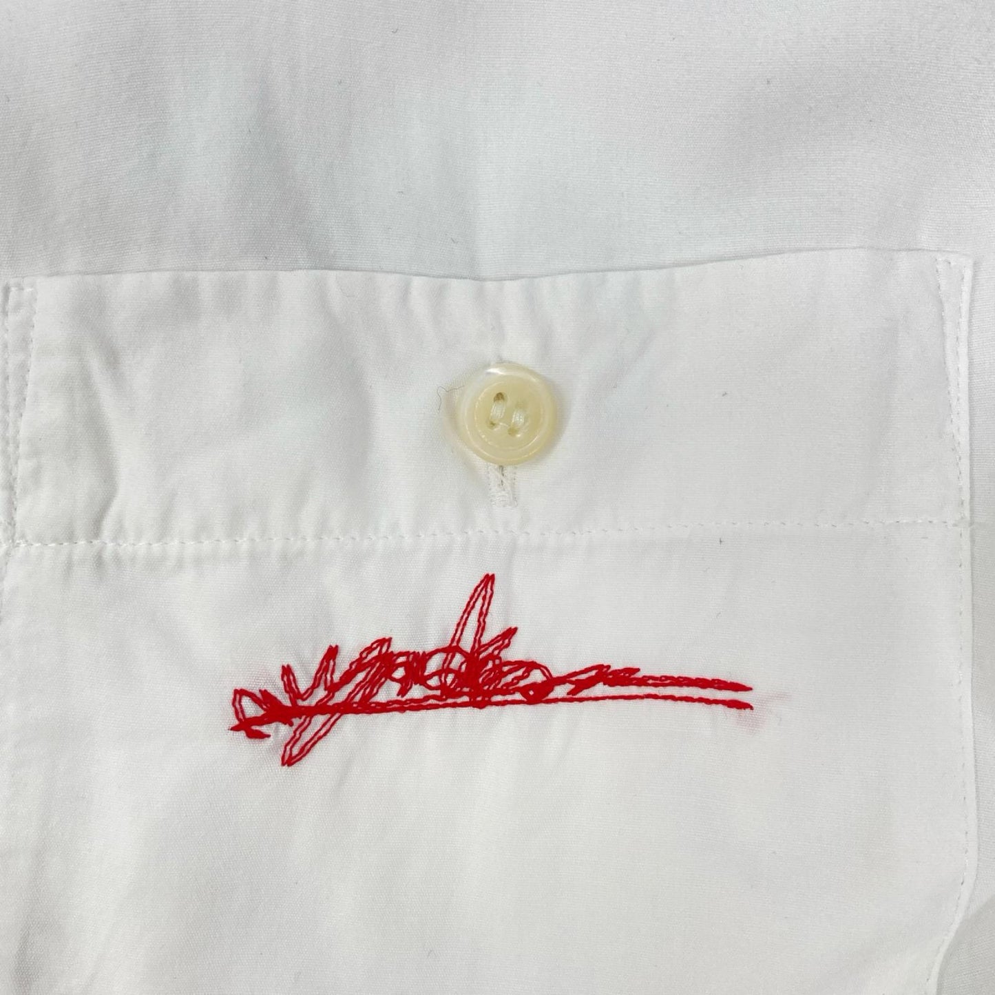 ISSEY MIYAKE イッセイミヤケ ME31FJ007 ホワイト ステッチ 開襟 半袖シャツ トップス
