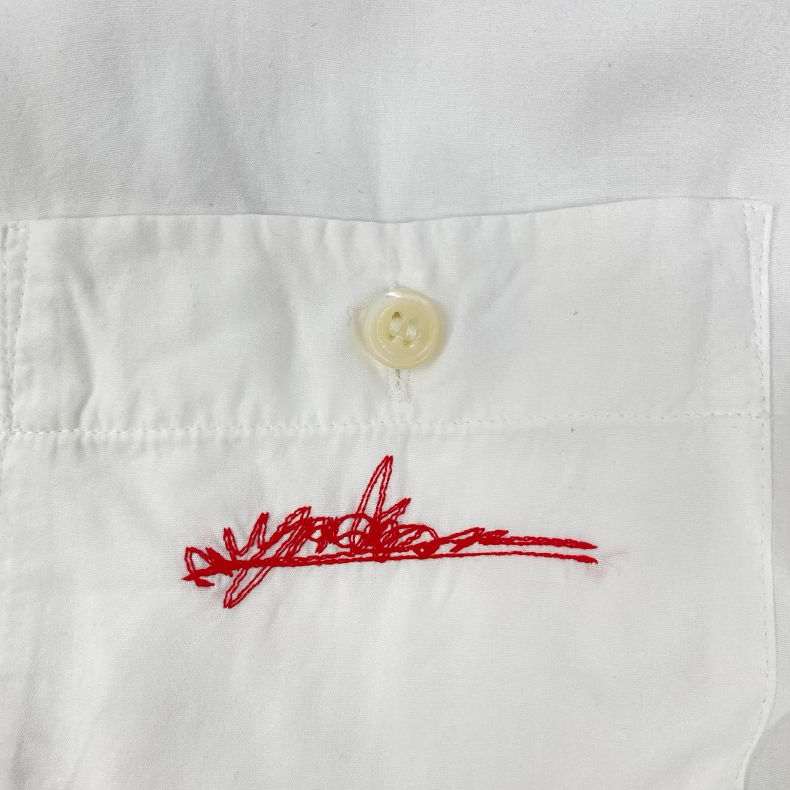 ISSEY MIYAKE イッセイミヤケ ME31FJ007 ホワイト ステッチ 開襟 半袖シャツ トップス
