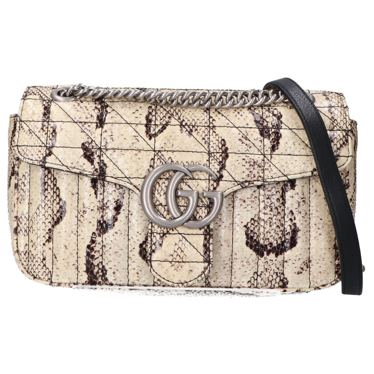 GUCCI グッチ 美品 443497 525040 GGマーモント パイソンレザー チェーン ショルダーバッグ