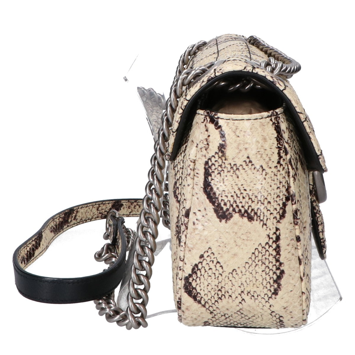 GUCCI グッチ 美品 443497 525040 GGマーモント パイソンレザー チェーン ショルダーバッグ