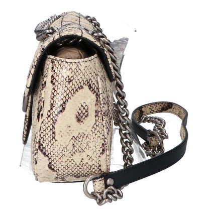 GUCCI グッチ 美品 443497 525040 GGマーモント パイソンレザー チェーン ショルダーバッグ