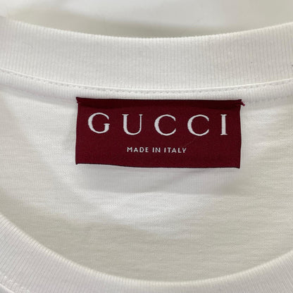 GUCCI グッチ 25SS ホワイト クリスタル装飾付き コットン 半袖Tシャツ トップス