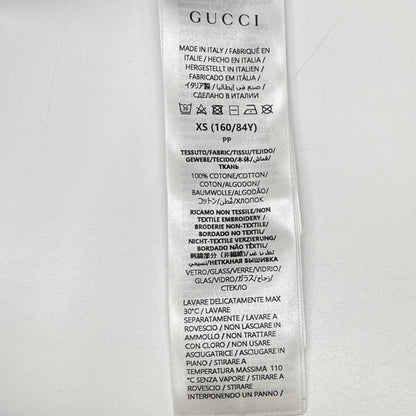 GUCCI グッチ 25SS ホワイト クリスタル装飾付き コットン 半袖Tシャツ トップス