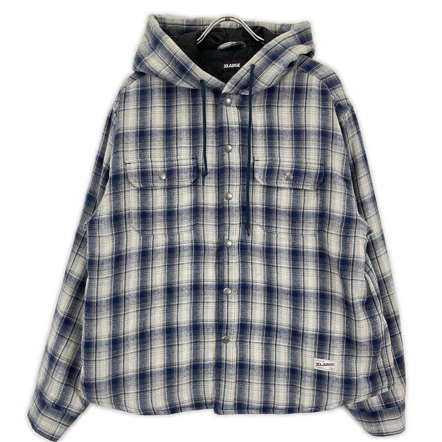 XLARGE エクストララージ 101253014006 ブルー フーデッドフランネルシャツ ジャケット