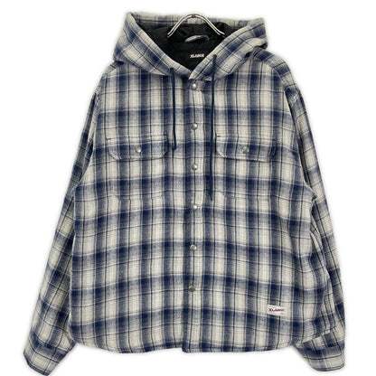 XLARGE エクストララージ 101253014006 ブルー フーデッドフランネルシャツ ジャケット