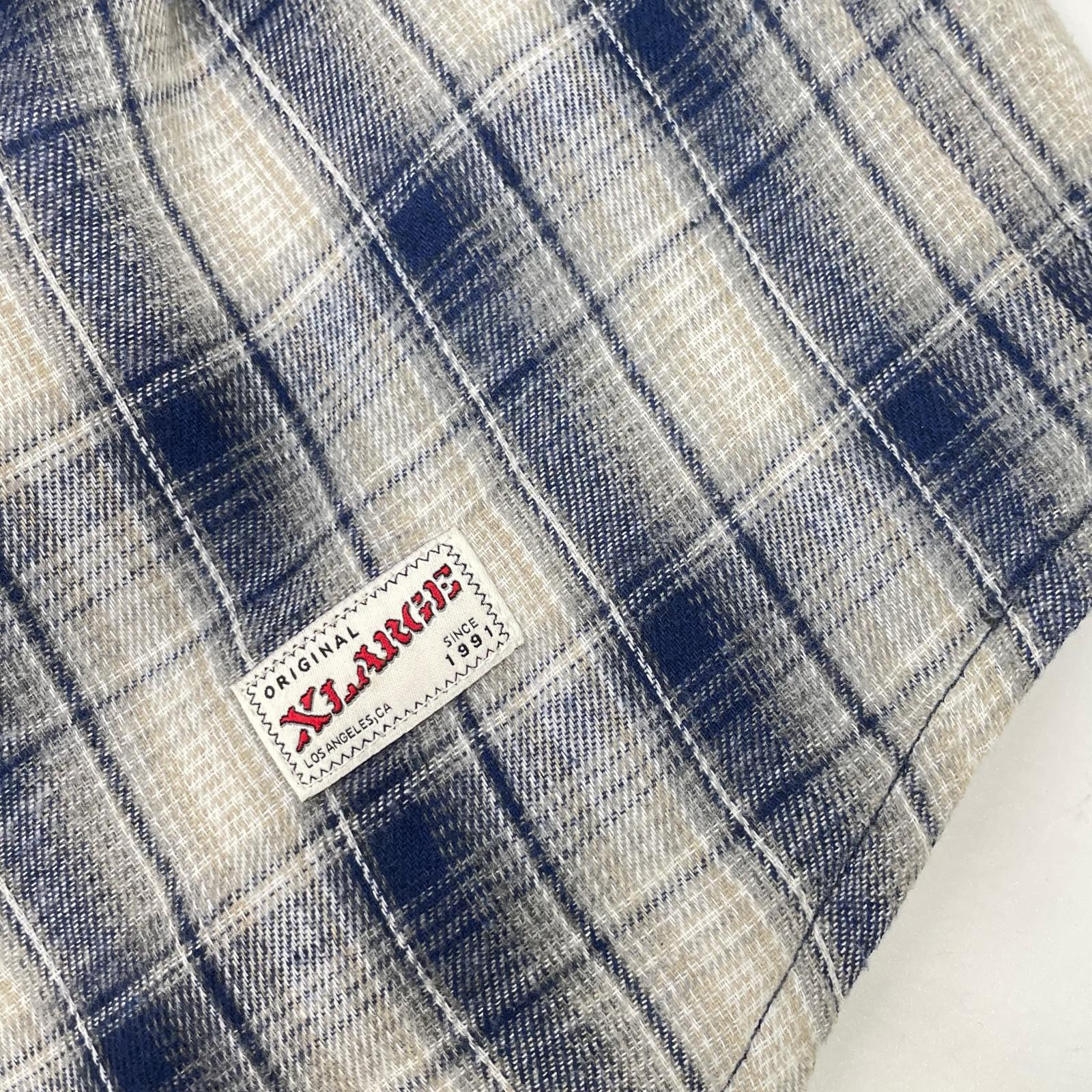 XLARGE エクストララージ 101253014006 ブルー フーデッドフランネルシャツ ジャケット