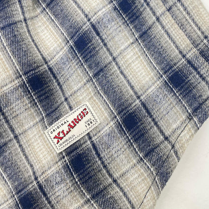 XLARGE エクストララージ 101253014006 ブルー フーデッドフランネルシャツ ジャケット
