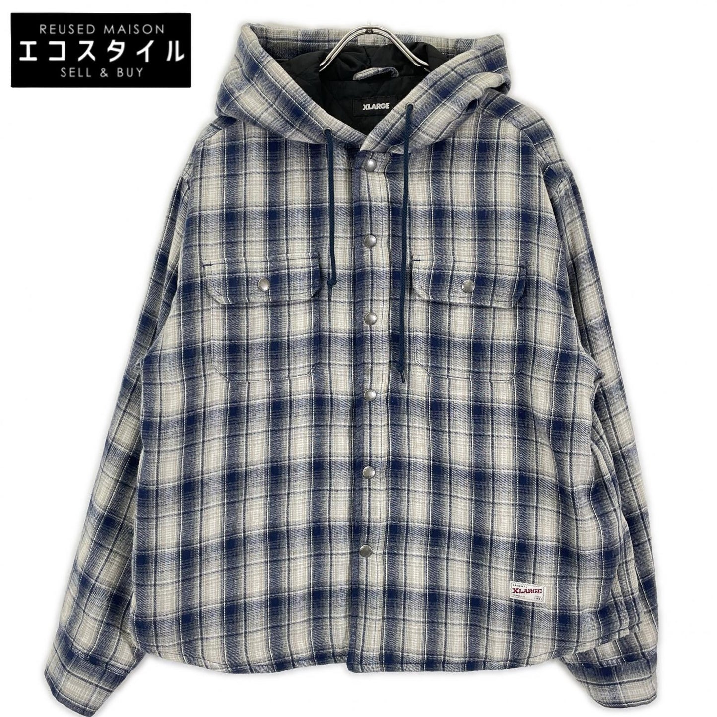 XLARGE エクストララージ 101253014006 ブルー フーデッドフランネルシャツ ジャケット