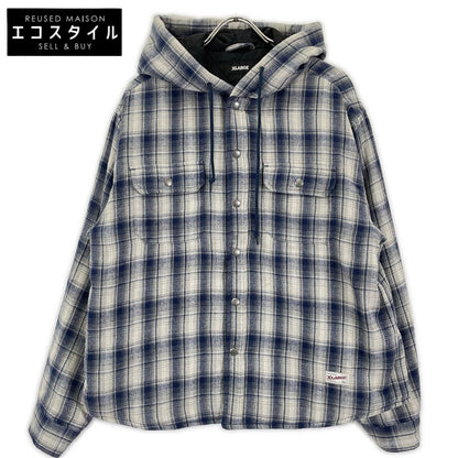 XLARGE エクストララージ 101253014006 ブルー フーデッドフランネルシャツ ジャケット