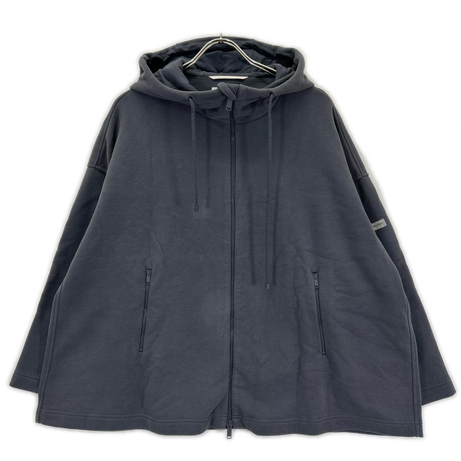 MAX MARA LEISURE マックスマーラレジャー 39260316 グレー ジップアップ 裏起毛 バックロゴパーカー トップス