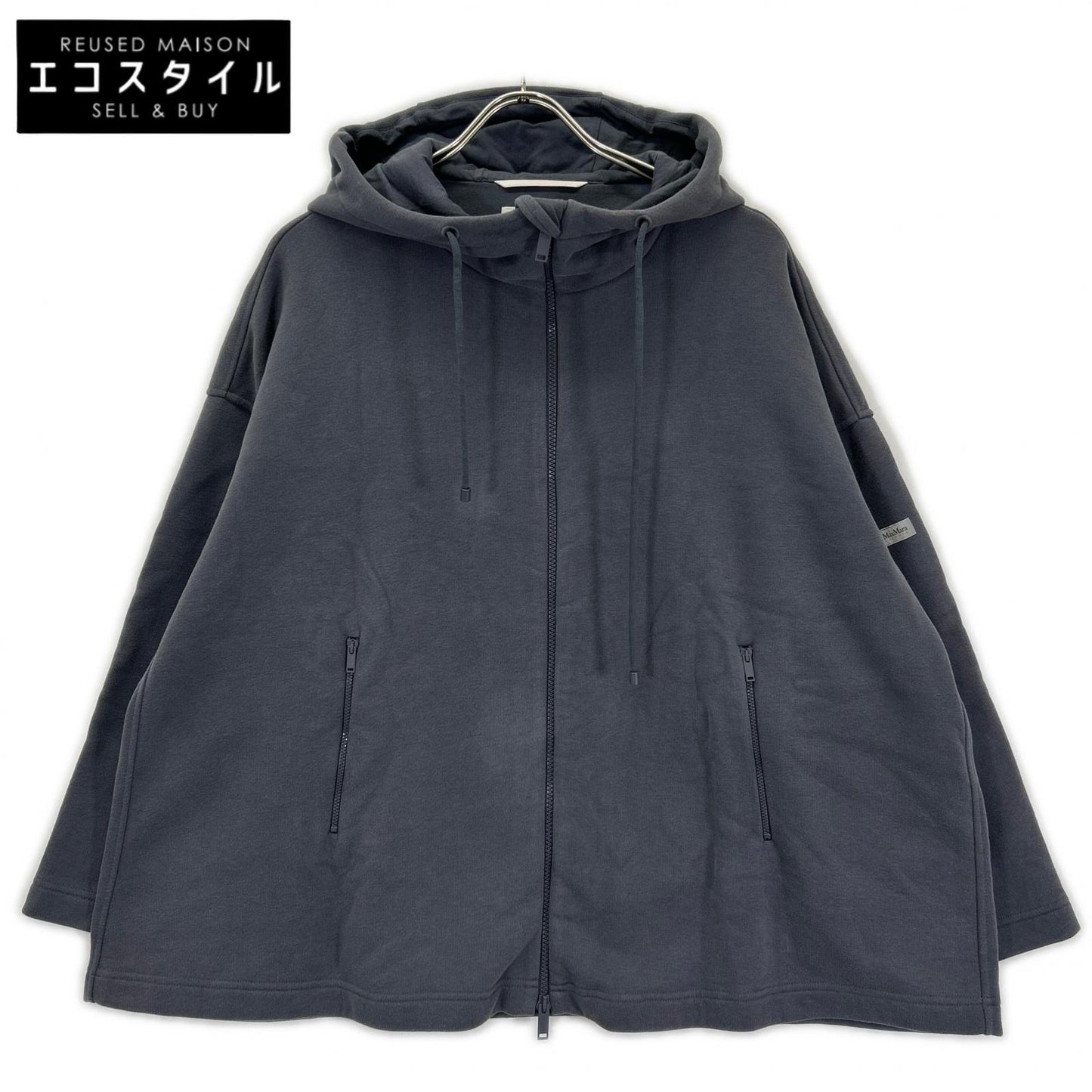 MAX MARA LEISURE マックスマーラレジャー 39260316 グレー ジップアップ 裏起毛 バックロゴパーカー トップス