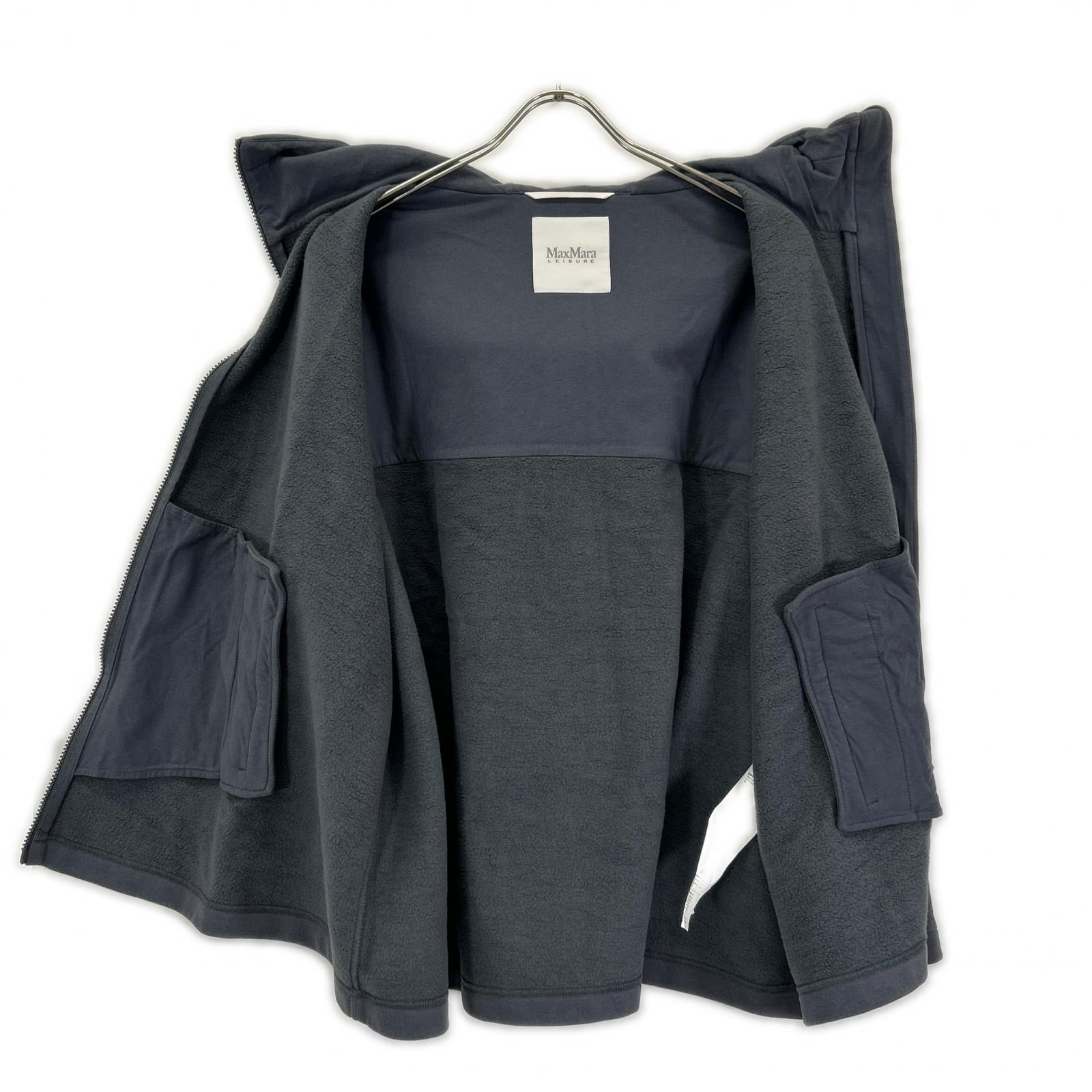 MAX MARA LEISURE マックスマーラレジャー 39260316 グレー ジップアップ 裏起毛 バックロゴパーカー トップス