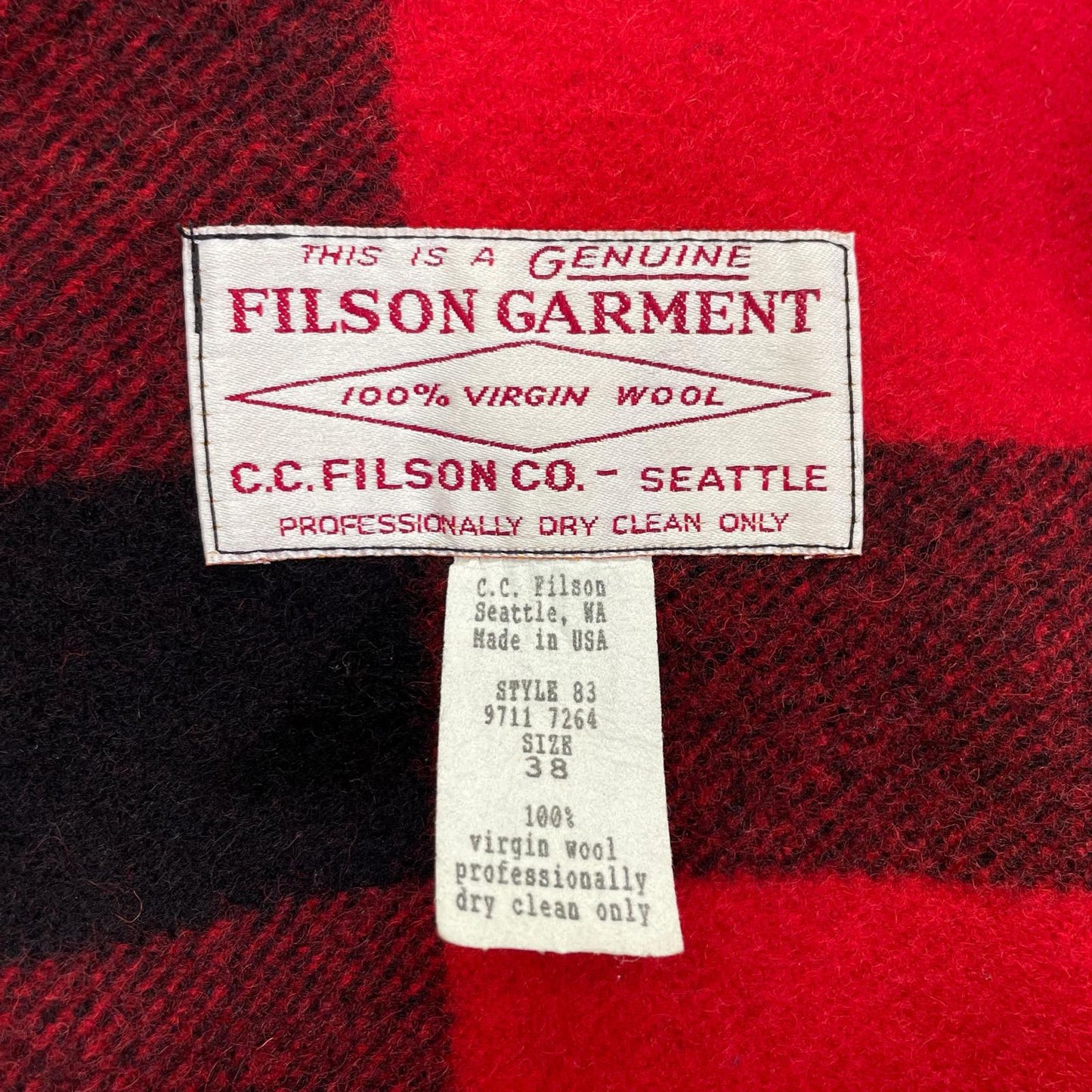 FILSON フィルソン レッド×ブラック チェック ダブルマッキーノクルーザー ジャケット ジャケット