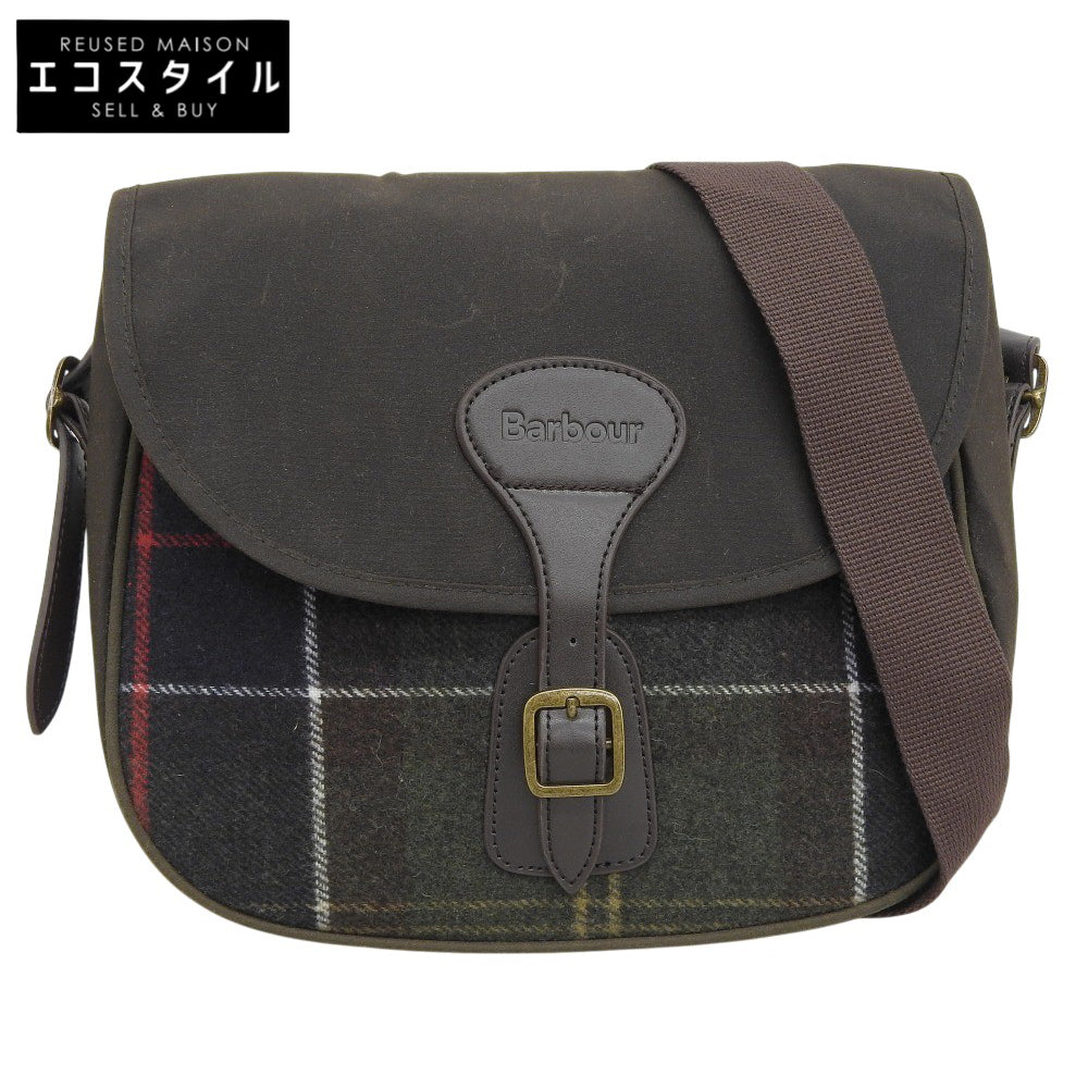 Barbour バブアー 美品 チェック ホイットレイ タータン クロスボディ バッグ ショルダーバッグ レディース カーキ×ブラウン LBA0341TN11 ショルダーバッグ