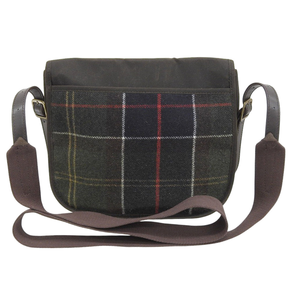 Barbour バブアー 美品 チェック ホイットレイ タータン クロスボディ バッグ ショルダーバッグ レディース カーキ×ブラウン LBA0341TN11 ショルダーバッグ