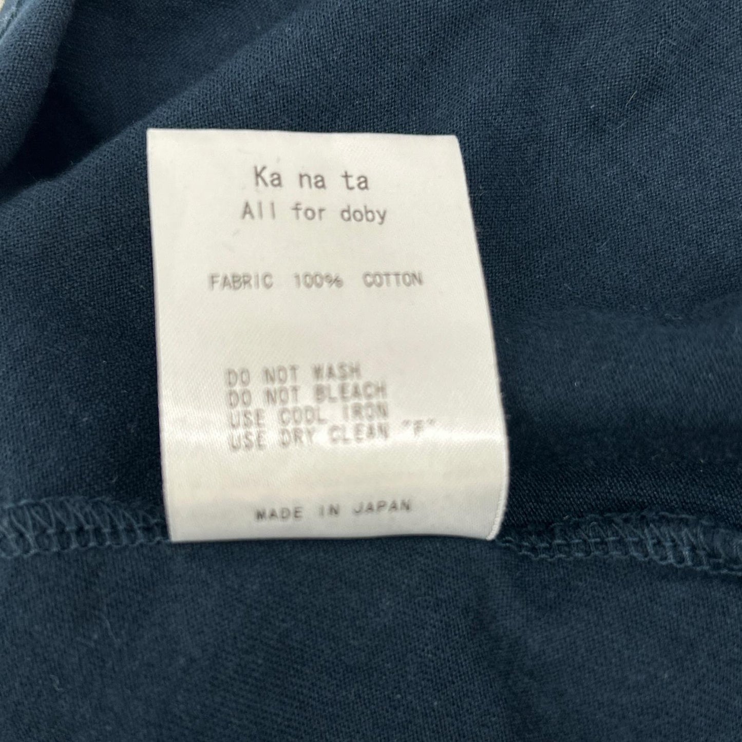 Ka na ta カナタ ネイビー ALL FOR DOBY ラグラン Tシャツ トップス
