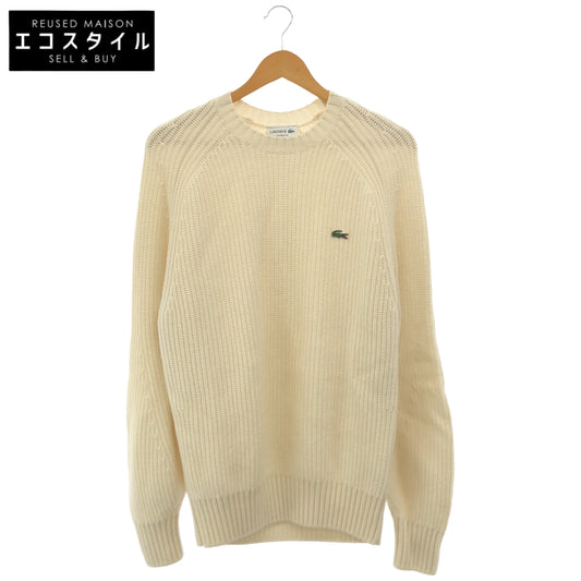 Lacoste ラコステ AH3142 ホワイト エッセンシャルローゲージニットセーター トップス